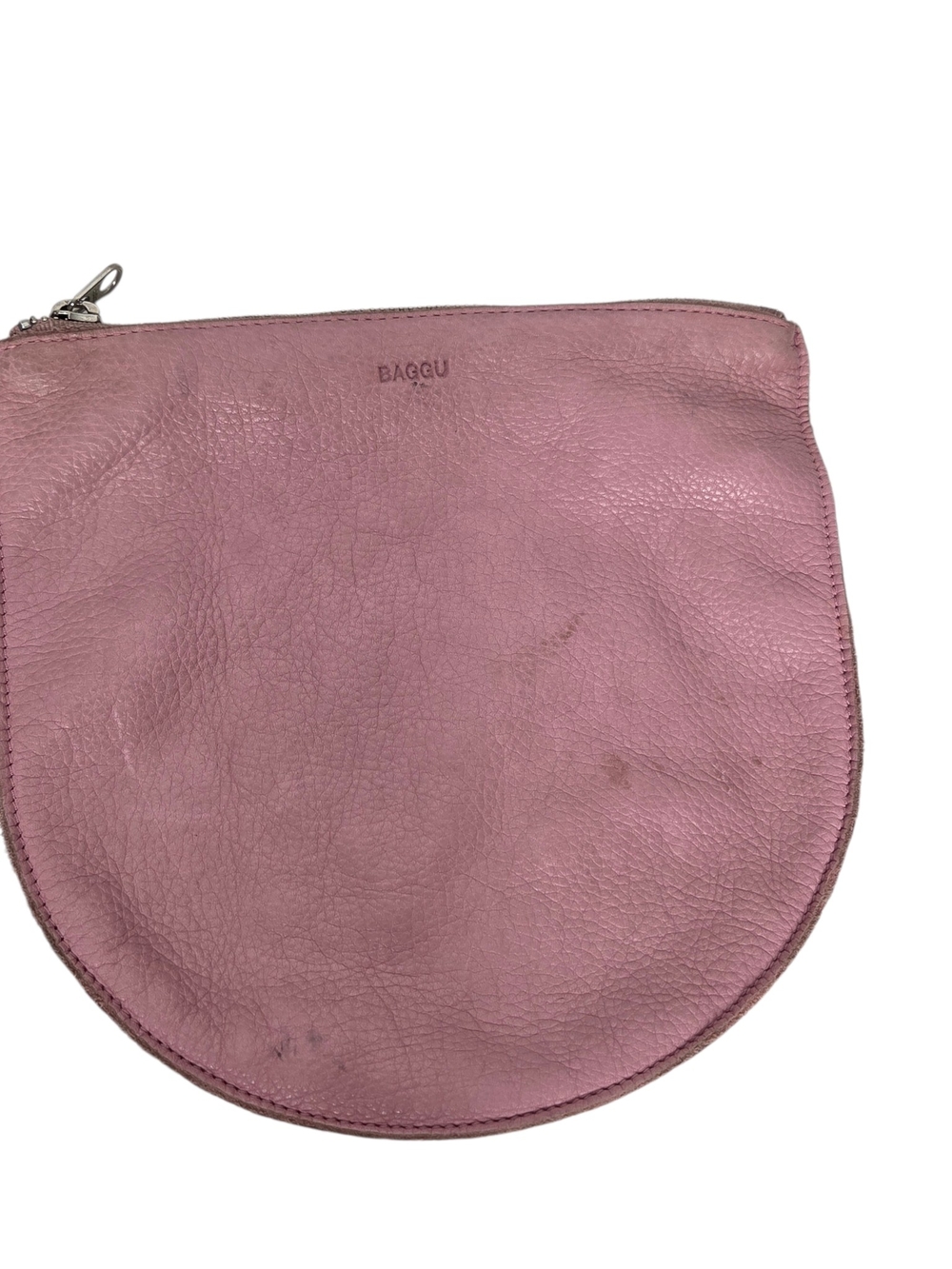 BAGGU Pink Leather Large U Pouch - Picture 2 of 11
